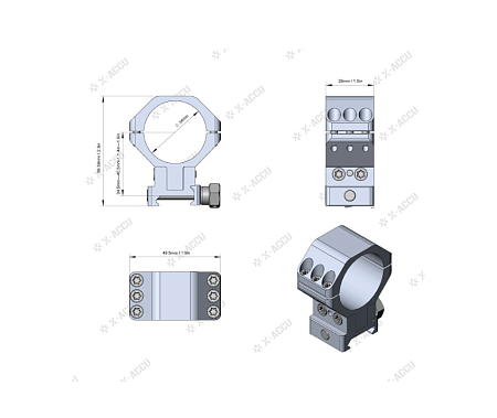 Кольца регулируемые по высоте 40MOA Vector Optics X-ACCU 34 мм (21мм)
