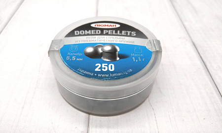 Пули для пневматики "Люман" Domed pellets,круглоголовые 5,50мм /1,1г. 250 шт