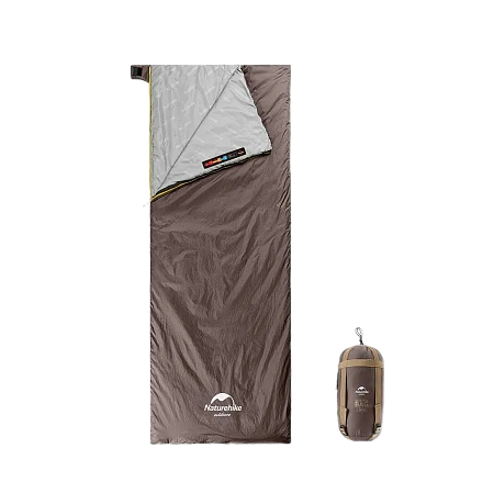 Мешок спальный Naturehike мини LW180, размер XL, серо-коричневый, молния слева NH21MSD09