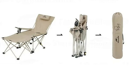 Регулируемый стул и стол для отдыха Naturehike, черный CNK2350JJ011