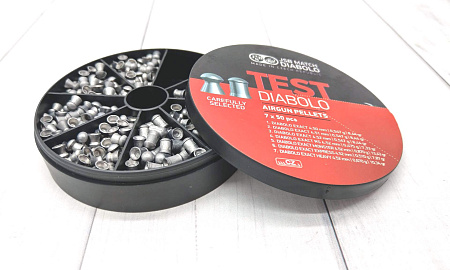 Пули для пневматики JSB Test Diabolo (набор) 4,5 мм (7 видов) 350 штук