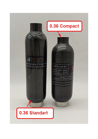 Колба высокого давления ALSAFE 0.36 л (compact) для Леший 2 металлокомпозитная