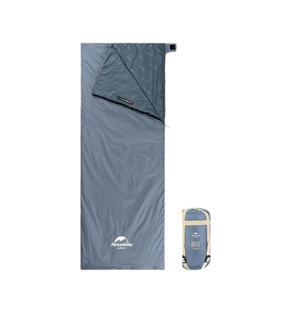 Ультралёгкий спальный мешок Naturehike LW180, голубой, молния слева, M NH21MSD09