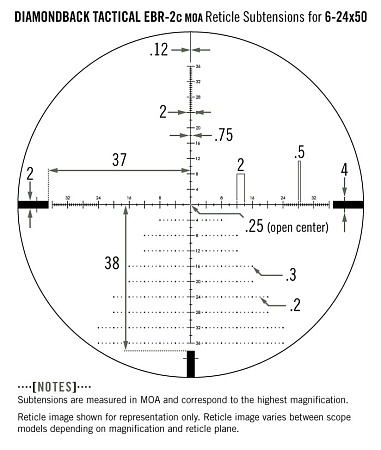 Оптический прицел Vortex Diamondback Tactical 6-24x50 FFP, EBR-2C (MOA)