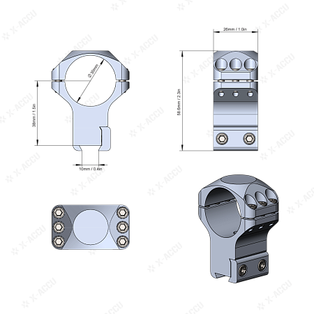 Кольца Vector Optics 30 мм High (ласта 11 мм)
