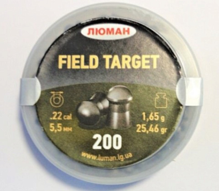 Пули для пневматики Люман Field Target 5,5 мм, 1,65 гр 200 шт