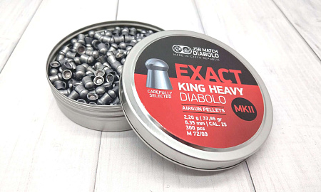 Пули для пневматики JSB Exact King Heavy Diabolo MK II 6,35 мм 2,2 гр 300 шт