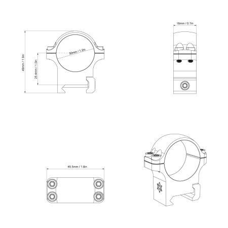 Кольца Vector Optics 30мм стальные Н-10 weaver
