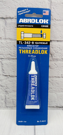 Фиксатор резьбы ABRO TL342R синий (удаляемый)6 мл.