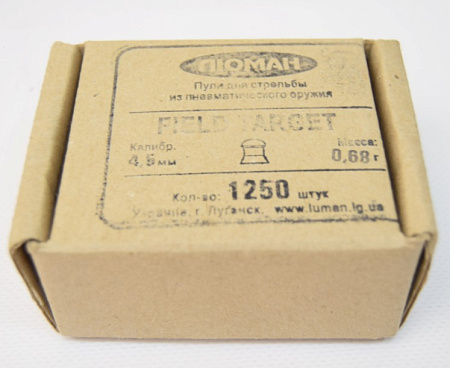 Пули для пневматики "Люман" Field Target-круглоголовые 4,5 мм/0,68 гр. 1250 шт