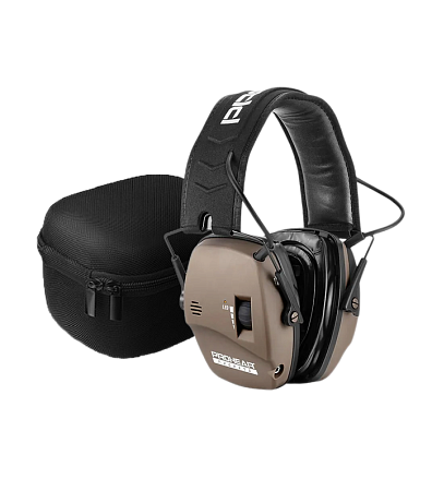 Наушники активные  PROHEAR EM036, NRR 23dB Brown с кейсом