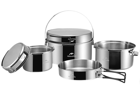 Набор посуды Naturehike - 2 кастрюли, котелок, сковорода NH22CJ005