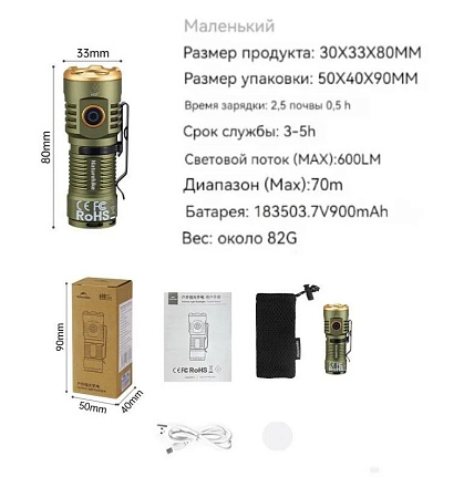 Фонарь Naturehike 600 Lm (CNK2300011)S