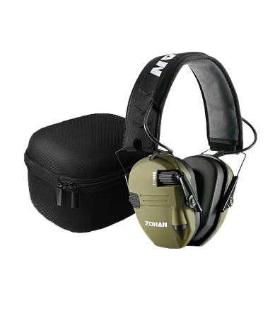 Наушники активные  ZOHAN EM025, NRR 23dB Green с кейсом