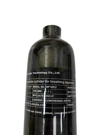 Баллон высокого давления 1.1L ALSAFE металлокомпозитный для заправки PCP