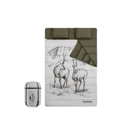 Спальный мешок с подушками Naturehike, зеленый NH21MSD06